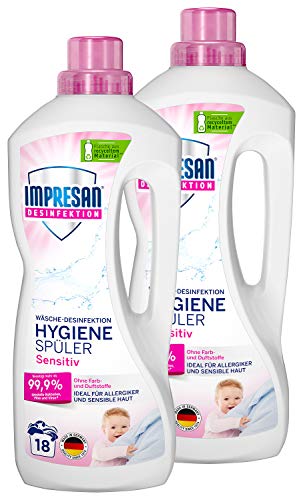 Impresan Hygiene-Spüler Sensitiv: Wäsche Desinfektion ohne Duft- und Farbstoffe Hygienespüler - 2 x 1 5L