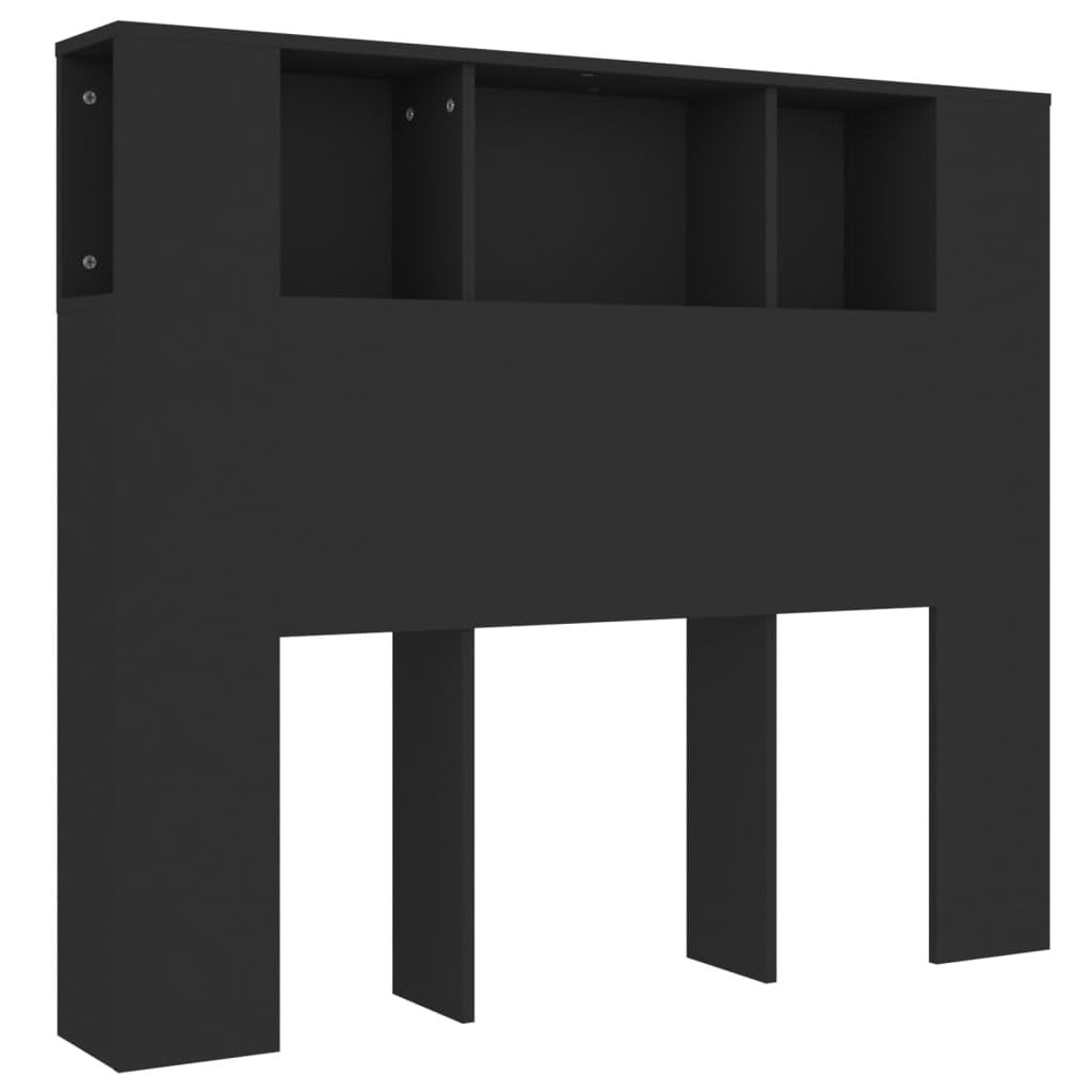 vidaXL Headboard Cabinet Home Bedroom Furniture Accessory Wall Bed Headboard Bookcase Bed Backboard Cabinet Black 120x18.5x104.5 cm — image 1
