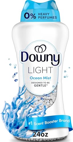 Downy Light Laundry Scent Booster Beads, Ocean Mist Scent, 24 OZ, In-Wash Fabric Beads Designed To...