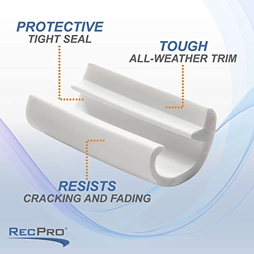 Recpro 1" White Flexible Rv Screw Cover Trim Molding W/Leg | Marine Trim Molding | Camper Trim Molding | Ceiling Trim Molding | Wall Trim Molding | Cabinet Trim Molding (50') #TOP3