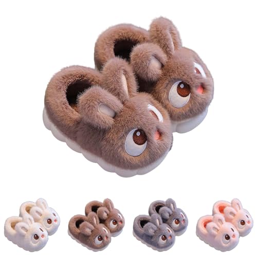 Cute Bunny Slippers for Kids,Toddler House Indoor Slippers,Soft Fuzzy Slip-On Winter Animal Shoes for Girls Boys2