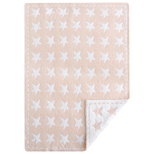 Image of BOBOYOYO Plush Baby Blankets for Newborn Girls Boys Stars Soft Fuzzy Warm Swaddle Receiving Blanket 30 x 40 Polyester Toddler Blanket for Crib Stroller Nursery