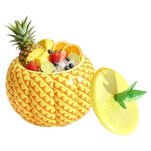 Cubo de hielo para fiestas | Contenedor de almacenamiento inflable a prueba de fugas | Cubo de bebidas enfriador de hielo inflable | para bebidas frías, cerveza, vino y botellas, verano, exterior