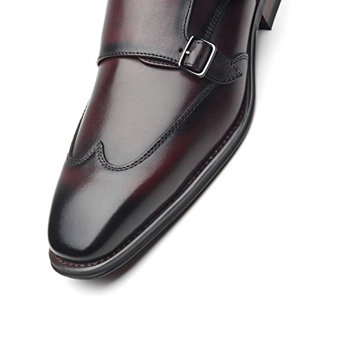 Image of La Milano Mens Double Monk Strap Slip on Loafer Cap Toe Leather Oxford Formal Business Casual Comfortable Dress Shoes for Men