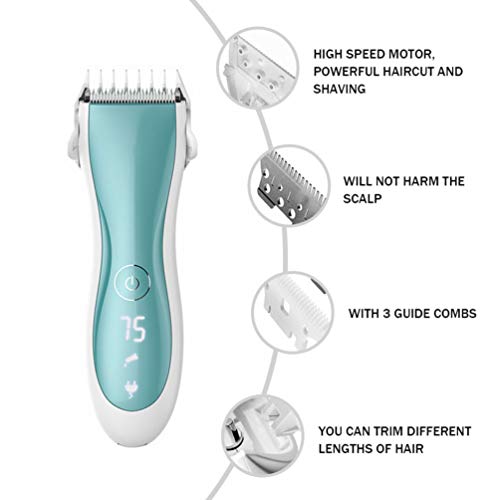 Toddmomy Cortador de cabelo infantil sem fio, recarregável, ferramenta de cuidados para bebês, recém