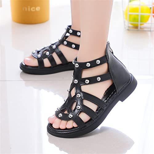 Toddler Baby Kid Little Girl High Top Sandals Open Toe Anti Slip Outdoor Sandals Summer (Black, 11.5 Little Child)4