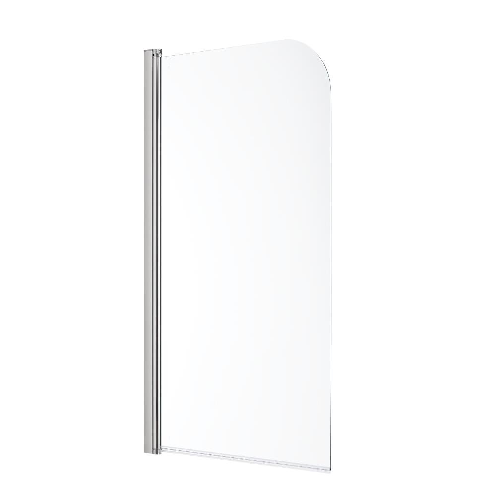 Milano Curved Bath Screen Portland 1400Mm X 800Mm Chrome Shower Bath Curved Top Glass Screen