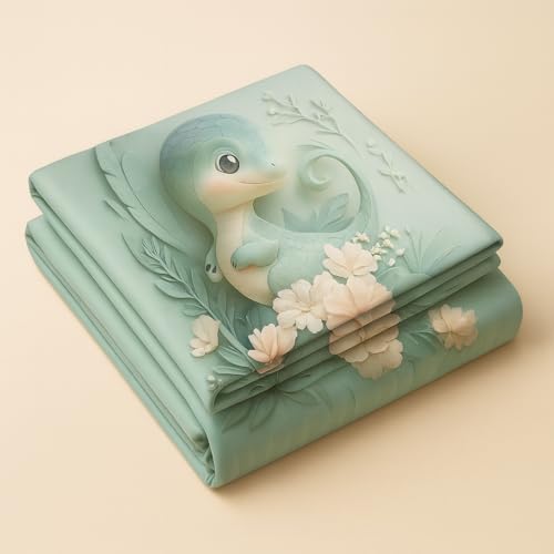 Image of King Size 7D Digital Print Bedsheet - 350 TC Cotton, Kids Friendly Design, Soft & Breathable 180 GSM Fabric, Machine Washable, Gift-Ready Packaging. (108x108 Inches). (Baby Dragon)