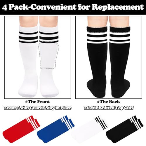 Image of Sarfel Youth Toddler Soccer Socks Kids Baseball Socks Youth Boys Girls Knee High Softball Football Accessories Tube Cotton