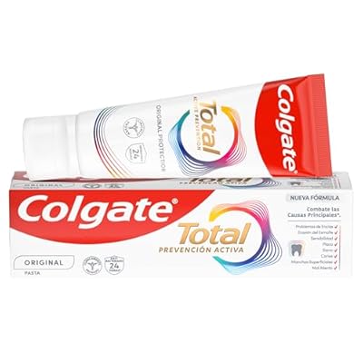 Colgate Total Prevención Activa Original Pasta de Dientes 75ml | Combate las causas principales de los problemas de salud bucodental | 24h de Protección antibacteriana | Tecnología Patentada.