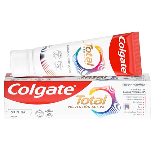 Colgate Total Prevención Activa Original Pasta de Dientes 75ml | Combate las causas principales de los problemas de salud bucodental | 24h de Protección antibacteriana | Tecnología Patentada.