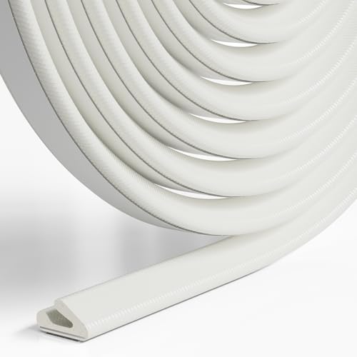 Draft Excluder Tape for Door and Window V-Shape Self Adhesive Door Sealing Strip Draught Excluder Insulation Foam Tape for Windows Window Draft Seal Strip Soundproofing Weather Stripping (White 6M)