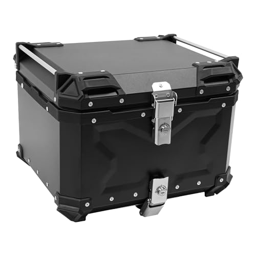 KKVUIIFF Maleta para motocicleta, gran capacidad, universal, con cerradura de seguridad y llave, impermeable, antirrobo (55 L)