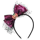 yolzhxe Halloween Haarreif Kürbis, Spinnennetz Stirnband mit Netzdekor, Schleife Haarband Mädchen, Schädel Kürbis Haarschmuck Kopfschmuck, für Kostüm Halloween Party Karneval Cosplay Zubehör, Lila