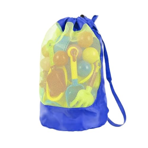 Bolsa de Malla para Juguetes de Playa,1 Pieza,Bolsa Plegable de Malla Playa,Mochila de Plegable con Cordón,para Fiestas de Playa de Verano,vacaciones familiares, viajes a la playa, juguetes
