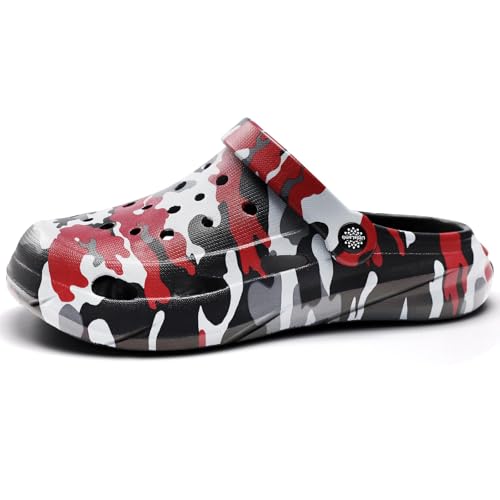 Image of Kids Boys Girls Classic Camo Garden Clogs & Mules | Lightweight Summer Shoes - Quick-Dry Non-Slip Beach Clogs
