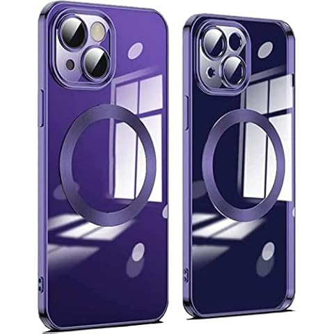 New Version 2.0 Clean Lens for IPhone Case with Camera Protector for IPhone 14/13/12Pro Max,AG Glass Lens Protection Frosted Case,Transparent Electroplated IPhone Case (Purple,iPhone14pro max) Cover