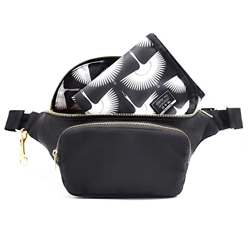 Image of Ditty Co. - Lanikai -Small Diaper Bag - Fanny Pack - Portable Changing Pad - Crossbody Bags For Women - Baby Wipe Holder - Baby Travel Essentials (True Black)