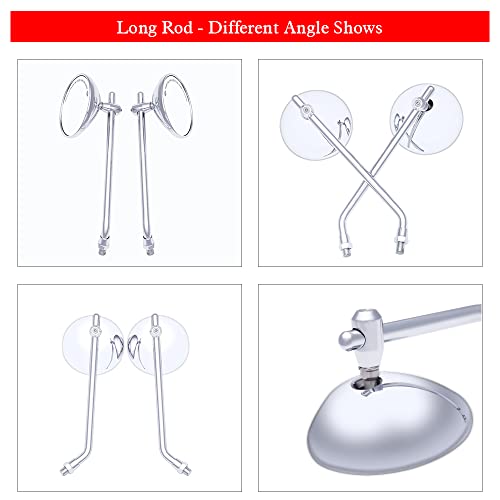 Image of DREAMIZER 8mm 10mm Universal Rear View Mirrors Chrome 3 inch Round Handlebar Side Mirrors for Cafe Racer Bobber Chopper Street Glide V Star XVS CB500 CB600 CB1000 CB1300