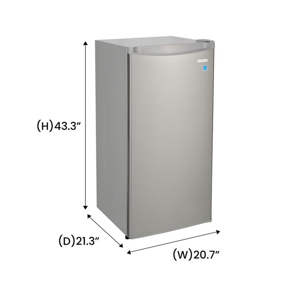 Pemberly Row Compact Upright Freezer, 4.3 Cu Ft, Freestanding Convertible Design, Stainless Steel Finish, Reversible Door, Adjustable Shelves, Garage-Ready, Quiet Operation, Small Space Kitchen Or on Fridge.com - View 6