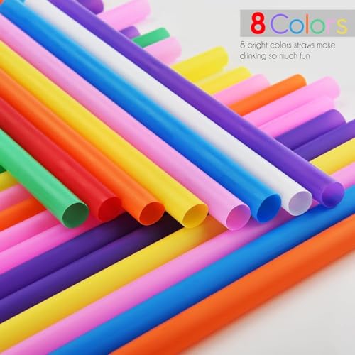 100 pitillos plásticos flexibles de colores 19 cm miniatura 4