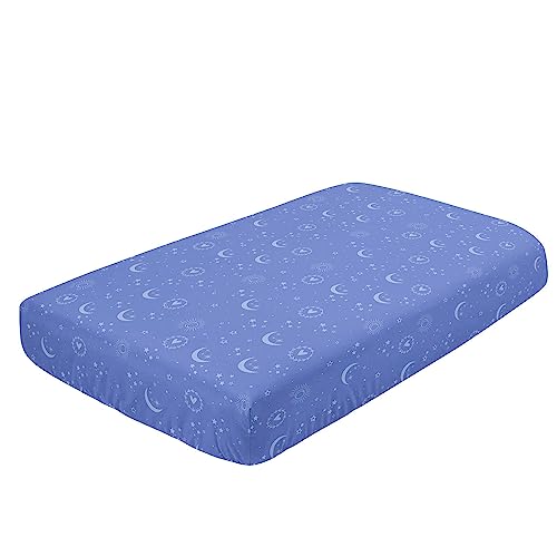 Image of Crib Bedding Set,3pcs Nursery Crib Bedding with Comforter Crib Sheet & Crib Skirt,Sparkle Blue Butterfly Printed Nursery Bedding for Baby Boys and Girls(Blue Butterfly)