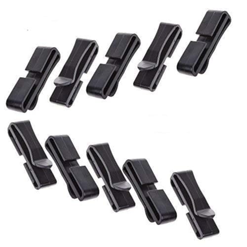 Cuziss Pack of 20pcs Webbing Ending Clip Quick Slip Keeper Connect Buckle for Backpack Adjusting Strap Black (1