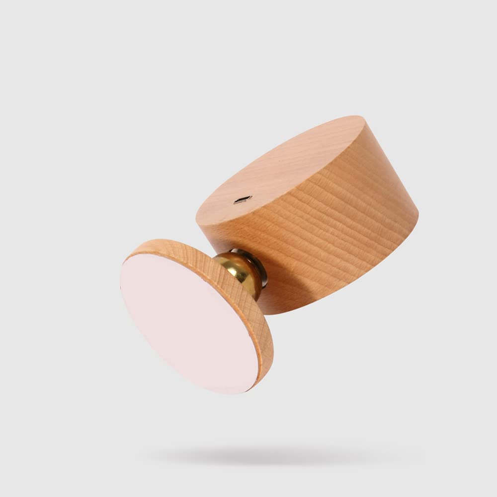 Led Wall Mounted Reading Lights, Wireless Wall Sconce with USB Charging Port Rechargeable Battery 360°Rotate Magnetic Ball Dimmable Touch Control, Lamps for Study Bedside(Beech 2 PC)