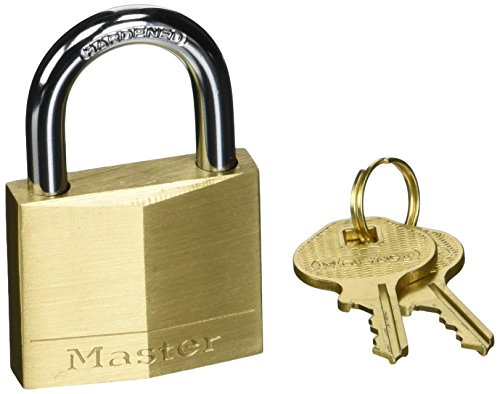 Image of Master Lock 140D Solid Brass Padlock with Key (Pack of 3)