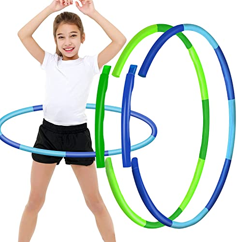 YongnKids Hula Ring Toys Lot de 2 Anneaux en Plastique colorés pour Enfants, Poids et Taille réglables Amovibles pour Le Fitness, la Gymnastique, la Danse et l'entraînement des Animaux domestiques Cover