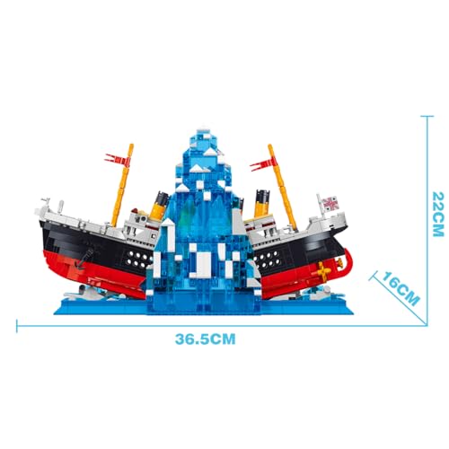 Iceberg Titanic Building Blocks Sets,Creative Bookshelf Toy Building Set,Ideal Gift for Reading Enthusiasts(1202PCS)-Toys Gifts for Adult