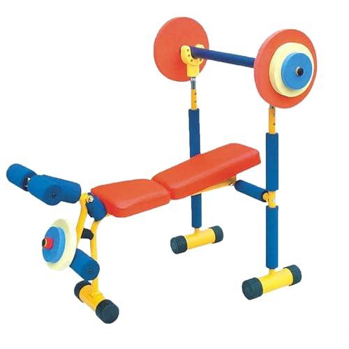 Set De Mancuernas para Fitness Infantil, Banco Regulable para Press De Banca, Ideal para Niños De 6 A 9 Años En El Kindergarten Y En Casa