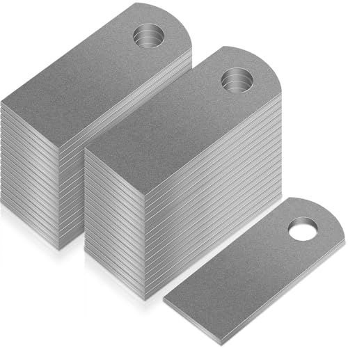 Image of Hicarer 60 Pcs Steel Weld on Tab Universal Shock Mount Flat Tab Brackets Steel Gusset Welding Accessories, with a 1 /2 inch Hole, 1 /4 inch Thick (Long Type)