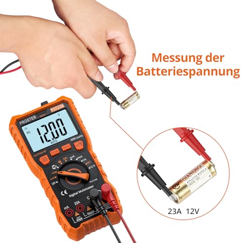 Proster Digitales Multimeter 6000 Zähler TRMS Auto Range NCV Detektor DC/AC Spannungsstrom...