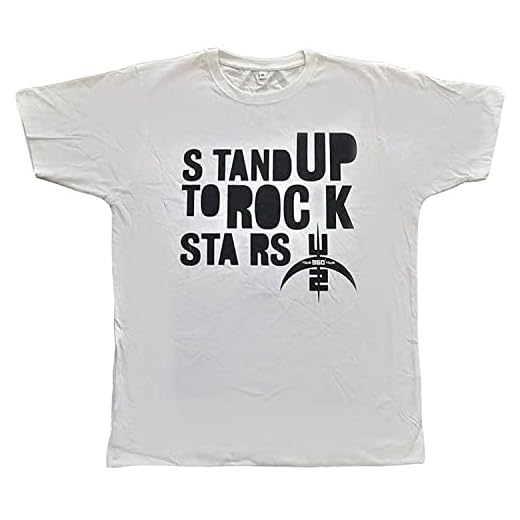 U2 - Camiseta 360 Degree Tour 2009 Stand Up to Rock Stars de Algodón para Adultos Unisex (M) (Blanco)