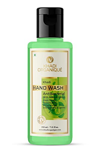 Image of Khadi Organique Advanced Lemon & Organic Neem Anti Bacterial Hand Wash For Best Ever Protection |Cleanses|Moisturises hand /Hand Wash Hand Wash Bottle - 210 ml
