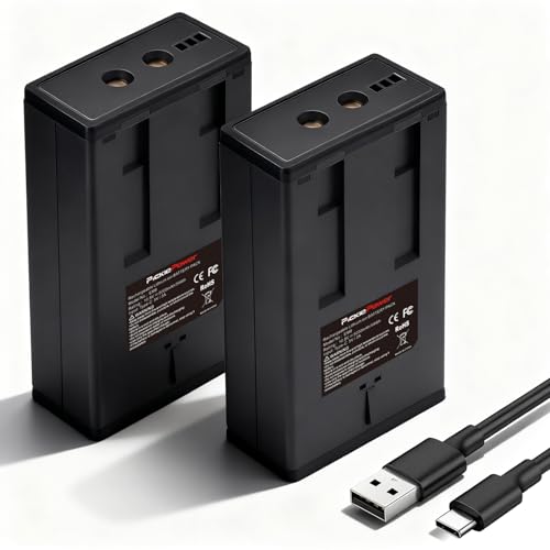 2 Pack Battery for Moultrie Edge Trail Camera 5000mAh EM8 Power Mag Battery Pack Compatible with Moultrie Edge Edge PRO Edge 2 Edge 2 PRO Edge 3 Edge 3 PRO(Including Type-C Cable)