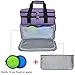 Teamoy Dog Travel Bag, Airline Approved Pet Travel Tote Organizer, Double Layer Dog Supply Bag with Multi-Function Pockets, 2 Food Containers, 2 Foldable Bowls, 1 Placemat for Weekend Away, Purple