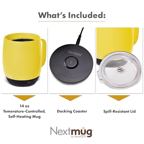 Image of Nextmug - Temperature-Controlled, Self-Heating Coffee Mug (Sunshine - 14 oz.)