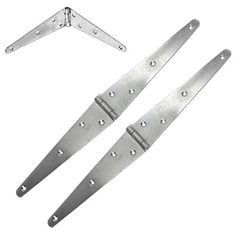 4X Heavy Duty Gate Strap Hinges - 200mm/8 Galvanised Outdoor Hinges