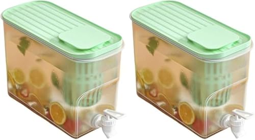 CokBlu冷水筒 4L 大容量 蛇口付きドリンクピッチャー 麦茶ポット兼ジュースバケツ 耐寒耐熱飲料水貯蔵タンク 冷蔵庫対応フルーツティー冷水やかん 家庭用お店用アフターティー理想