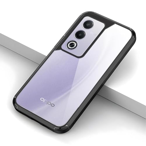 Image of SHINESTAR Ultra Slim Clear Back Cover for Oppo A3 Pro 5G, Transparent Hybrid Hard Shell Plastic & Soft Silicone Rubber Bumper, Non-Yellow Acrylic Protective Cover for Oppo A3 Pro 5G - Black