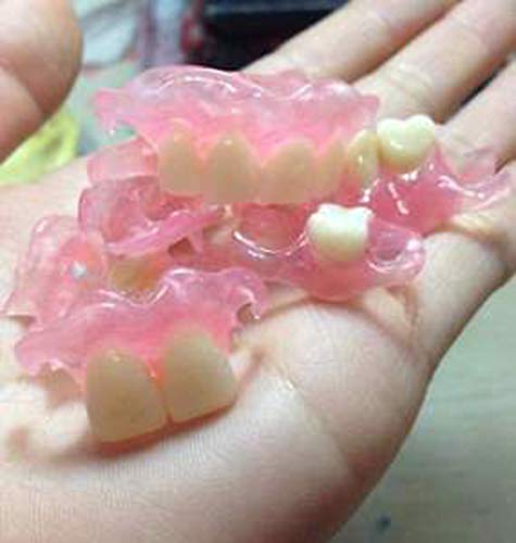 Image of Custom-Made Upper & Lower Flexible Partial Denture | Natural-Looking Teeth | Comfortable & Durable Pink Base | Dental Prosthetic for a Confident Smile