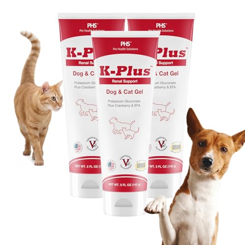 Image of K-Plus Potassium Gluconate Renal Gel Plus Cranberry and EPA for Dogs and Cats - Veterinarian Approved Renal Supplement - Supports Potassium Balance -(3 Pack)