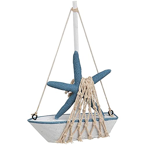 Juvale Mini Wooden Sailboat Models for Nautical Decor - 4 Pack, 4.4 x 6.8 x 1.25 in, Blue & White - Coastal & Beach Decor for Home, Nautical Party Decorations & Sailboat Centerpieces - Image 7