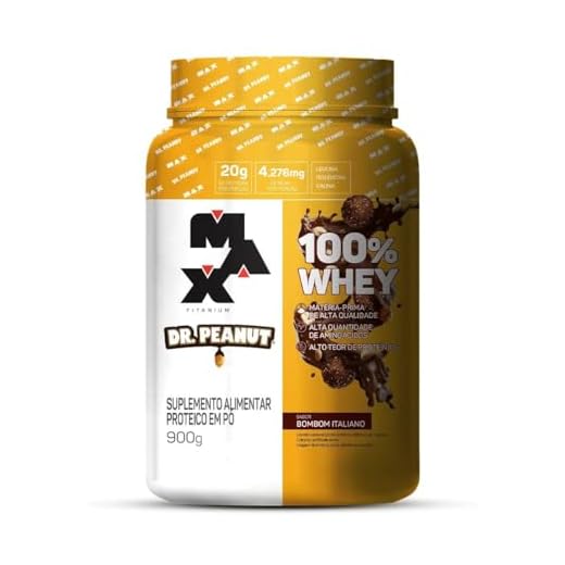 100% Whey Max Titanium x Dr. Peanut (900g), Sabor Bombom Italiano