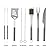 Home-Complete BBQ Grill Tool Set- Stainless Steel Barbecue Grilling Accessories Aluminum Storage Case, Includes Spatula, Tongs, Basting Brush