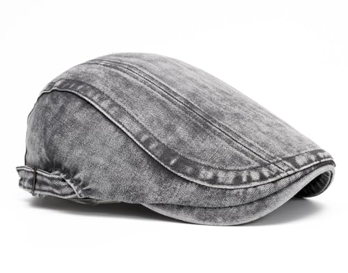 Image of Cotton Newsboy Cap,Breathable Ivy Gatsby Cabbie Beret Hat for Men's Women Driving Hunting Golf