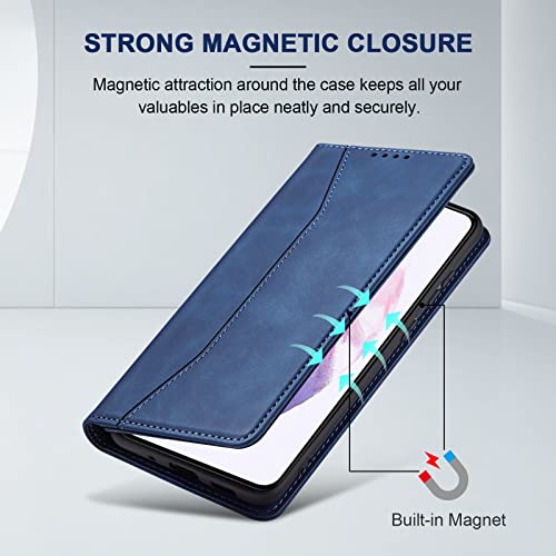 Image of Jasonyu Flip Wallet Case for Samsung Galaxy S21 Plus /S21+ 5G,Blue