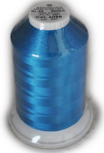 Hilo de bordado Rheingold Rayon No. 40 color Duck Wing Blue, cono comercial, 5500 yd/5000 m miniatura 1